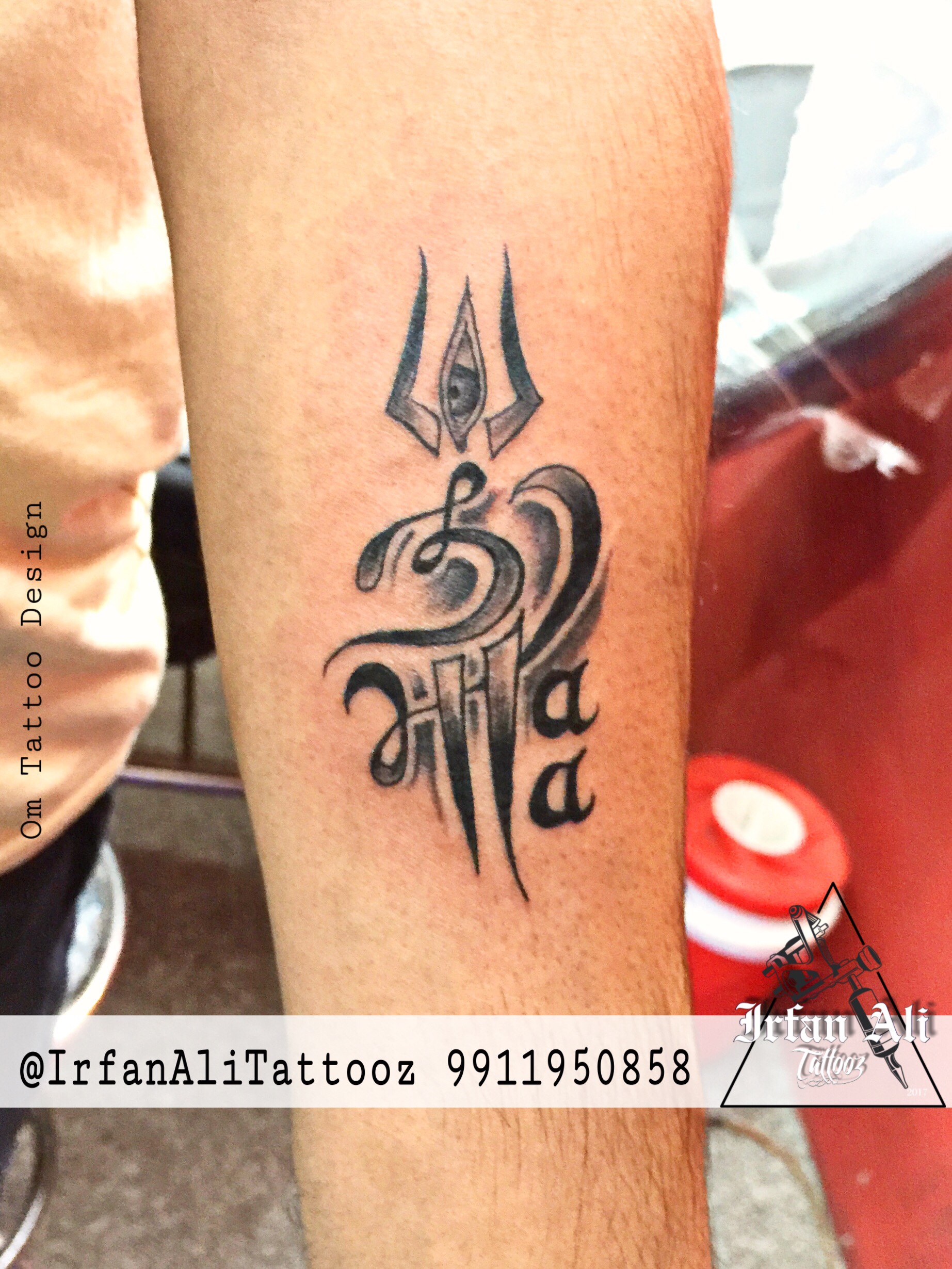 Customised Maa  Paa  Ganesha tattoo done on neck at Xpose Tattoos Jaipur